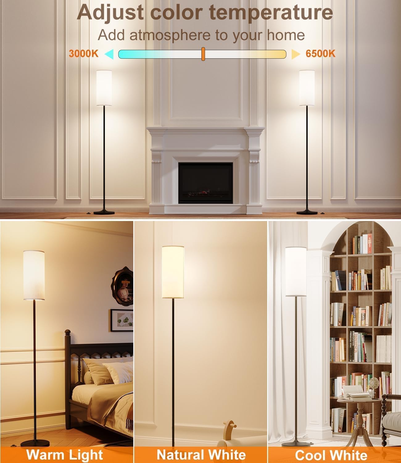 luckystyle Dimmable Floor Standing Tall Lamp
