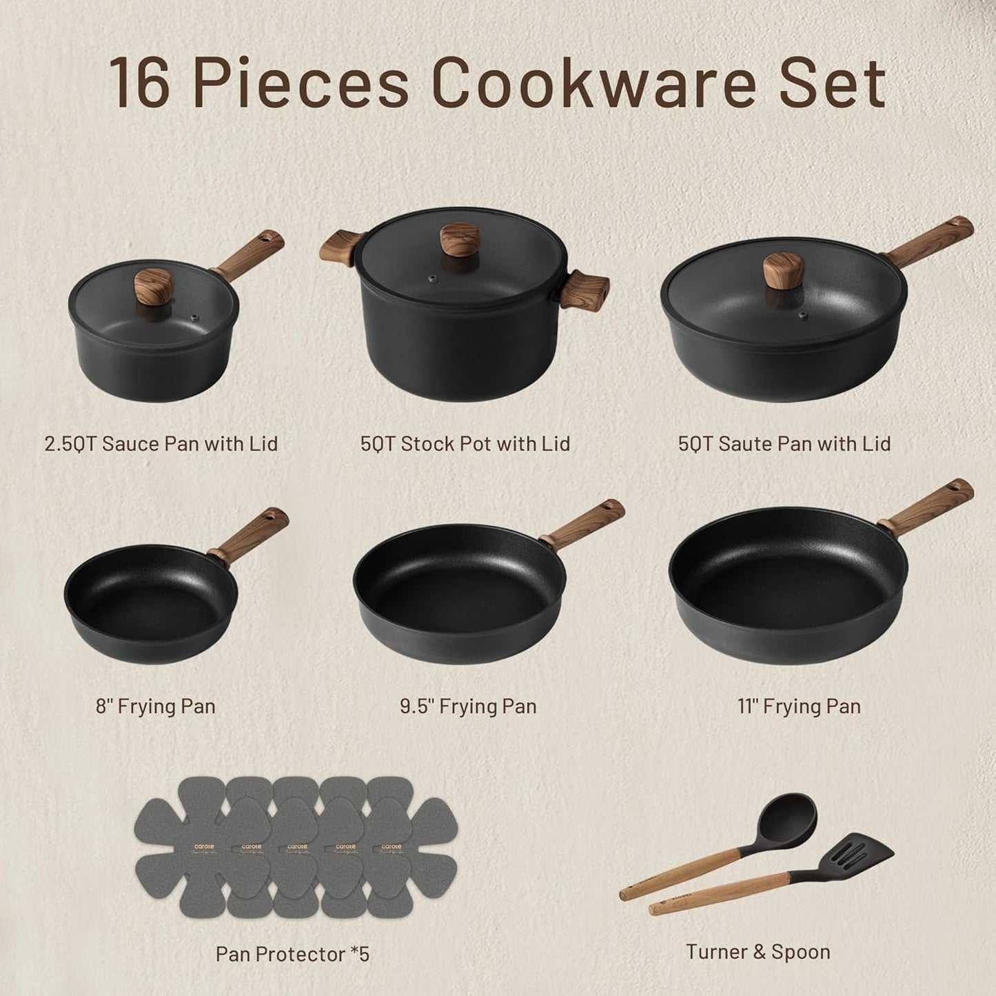 CAROTE Nonstick Pots and Pans