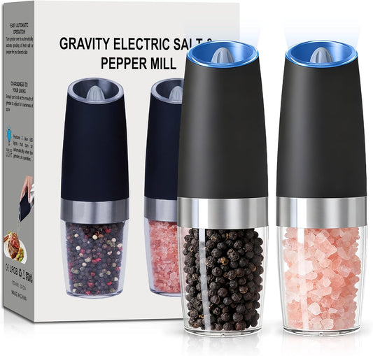 UNNEES Gravity Electric Salt and Pepper Grinder set